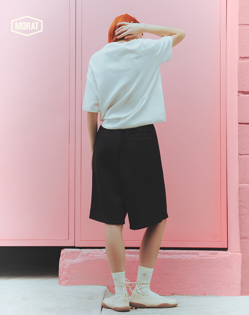 Bermuda tipo jort oversize negro unisex GEF | MORAT