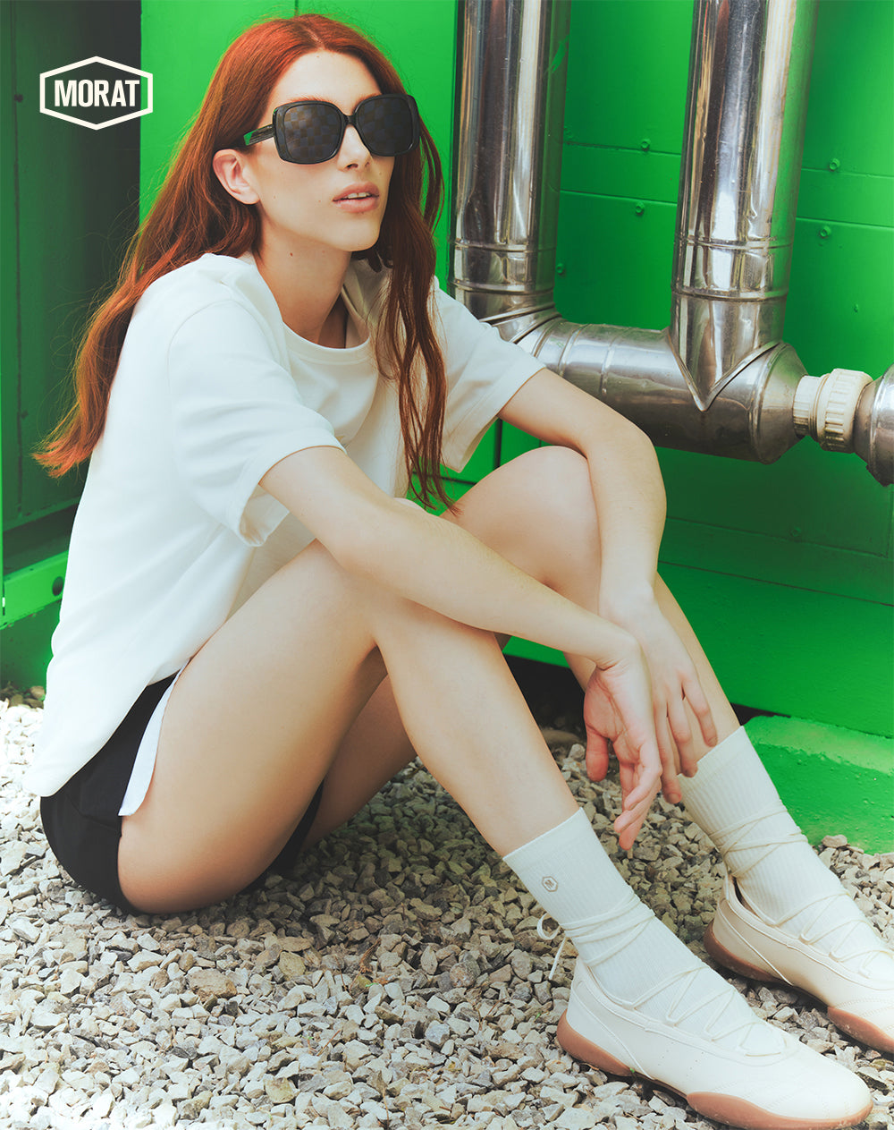 Medias largas blanco unisex GEF | MORAT