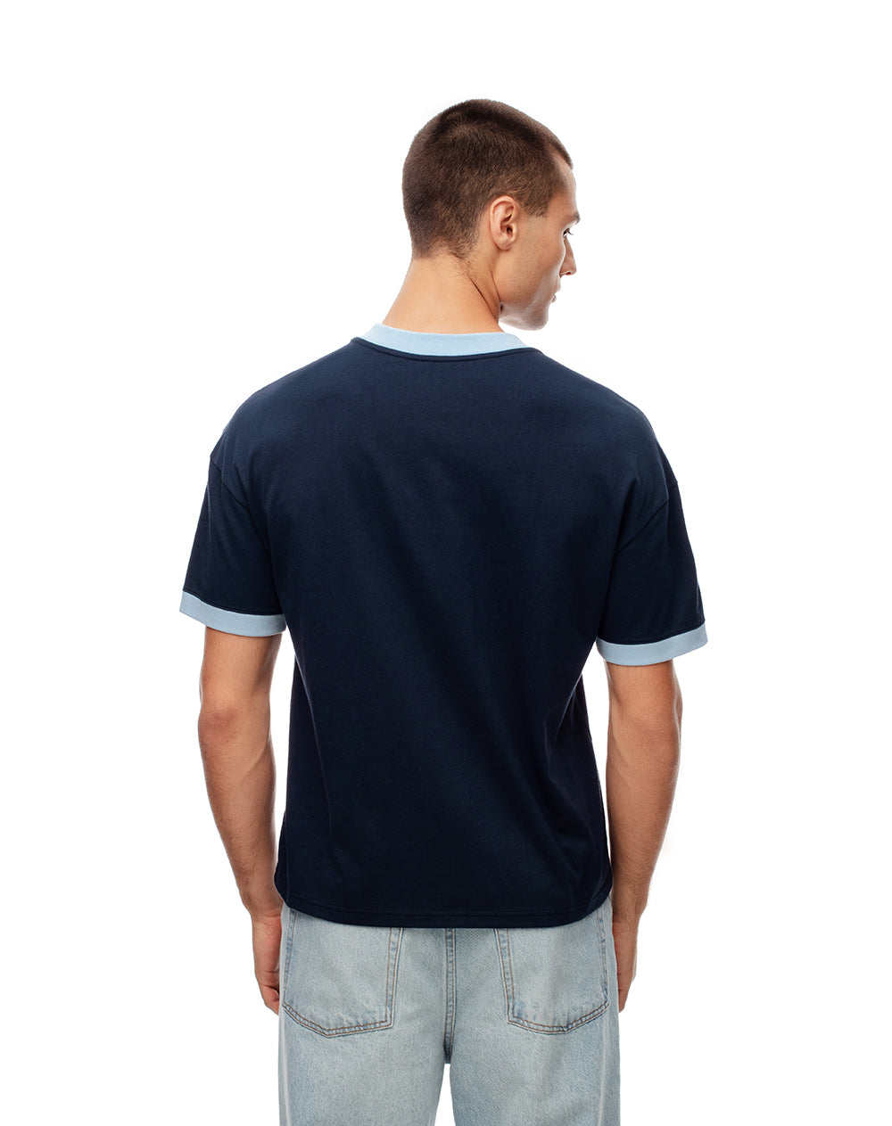 Camiseta regular fit manga corta azul