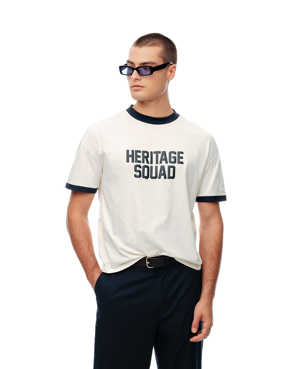 Camiseta regular fit manga corta vainilla