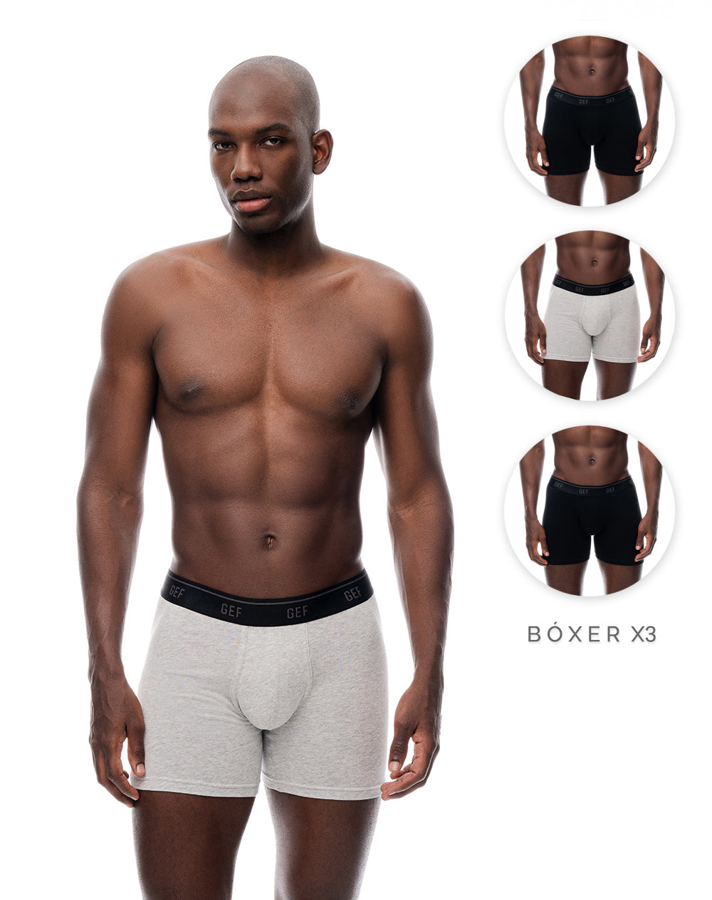 3 bóxers medio surtido hombre