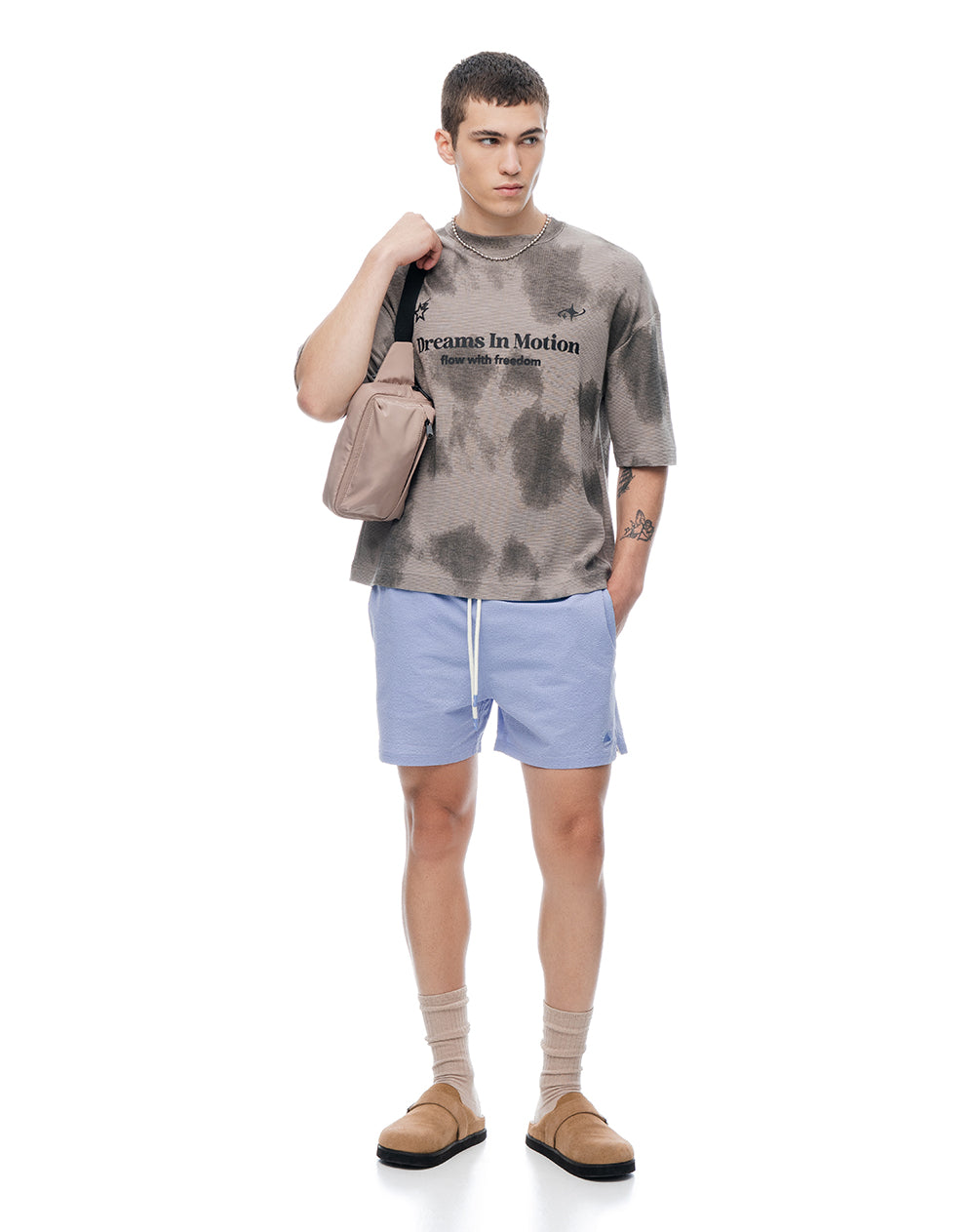 Pantaloneta de baño regular azul hombre