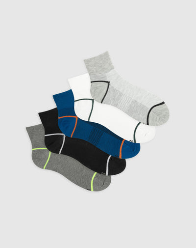 Medias hombre tobillera transpirable pack x5 surtido