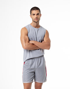 Pantaloneta deportiva secado rápido gris hombre