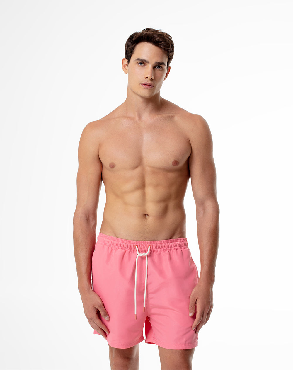 Pantaloneta de baño rosa hombre