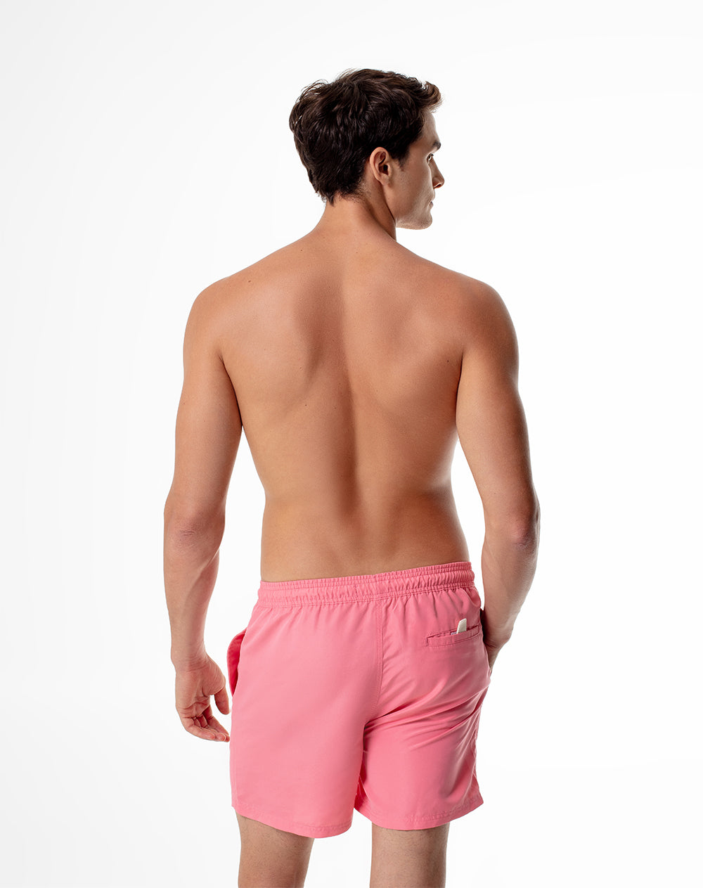 Pantaloneta de baño rosa hombre