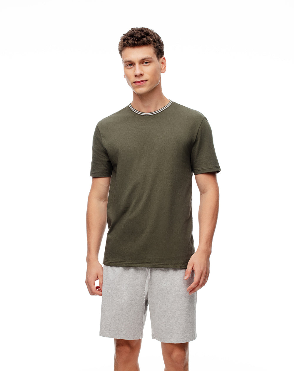 Camiseta + bermuda de pijama hombre algodón surtida