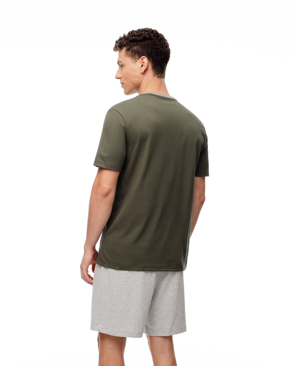 Camiseta + bermuda de pijama hombre algodón surtida