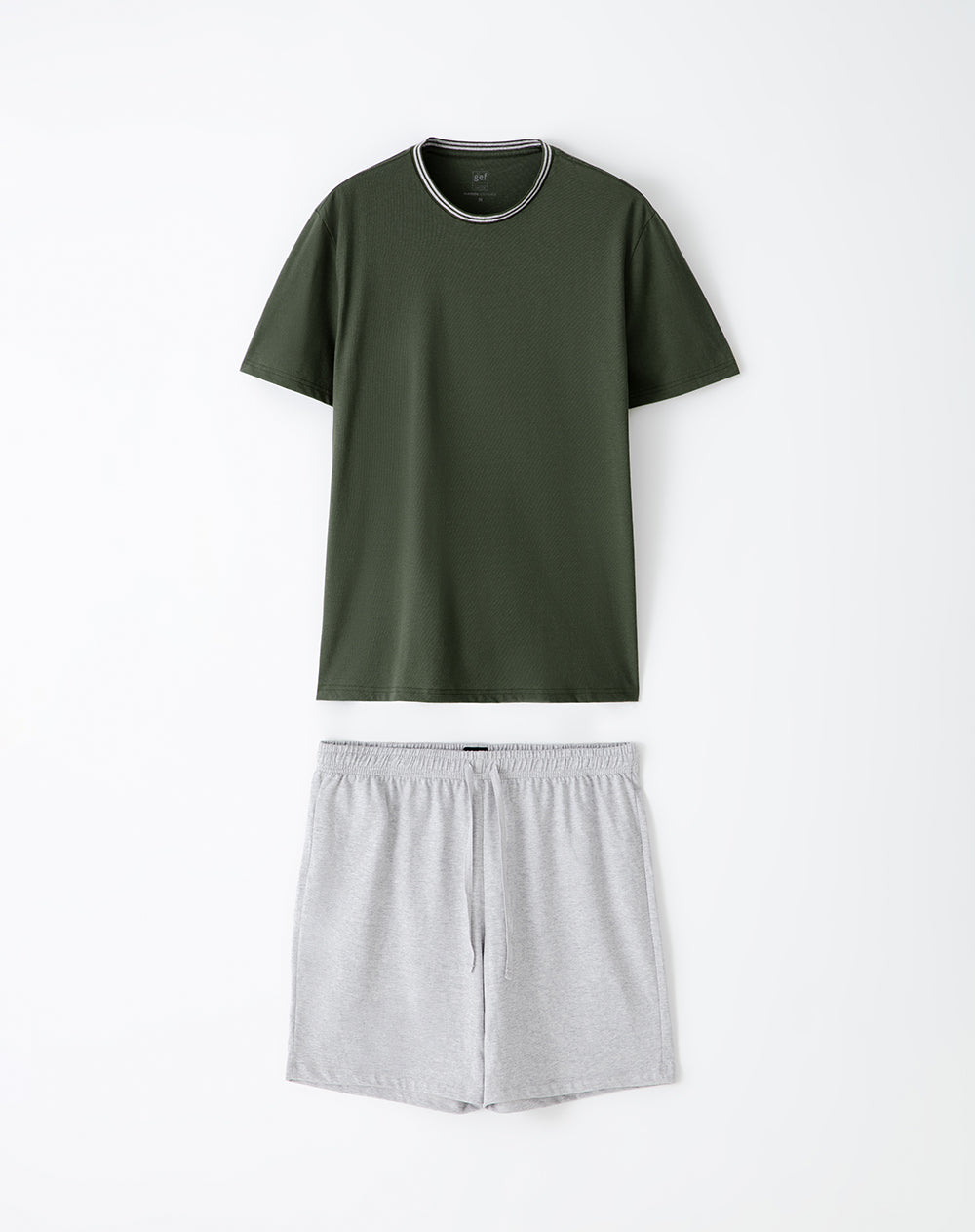 Camiseta + bermuda de pijama hombre algodón surtida