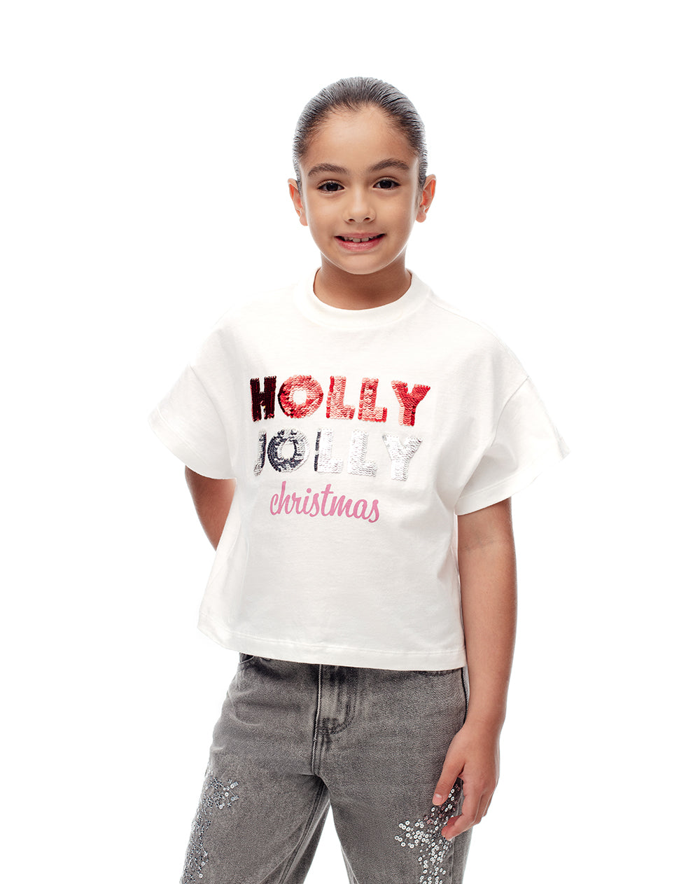 Camiseta relaxed fit manga corta blanca - Main Image