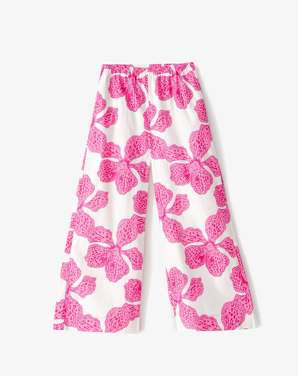 Pantalón relaxed fit tiro alto rosado estampado