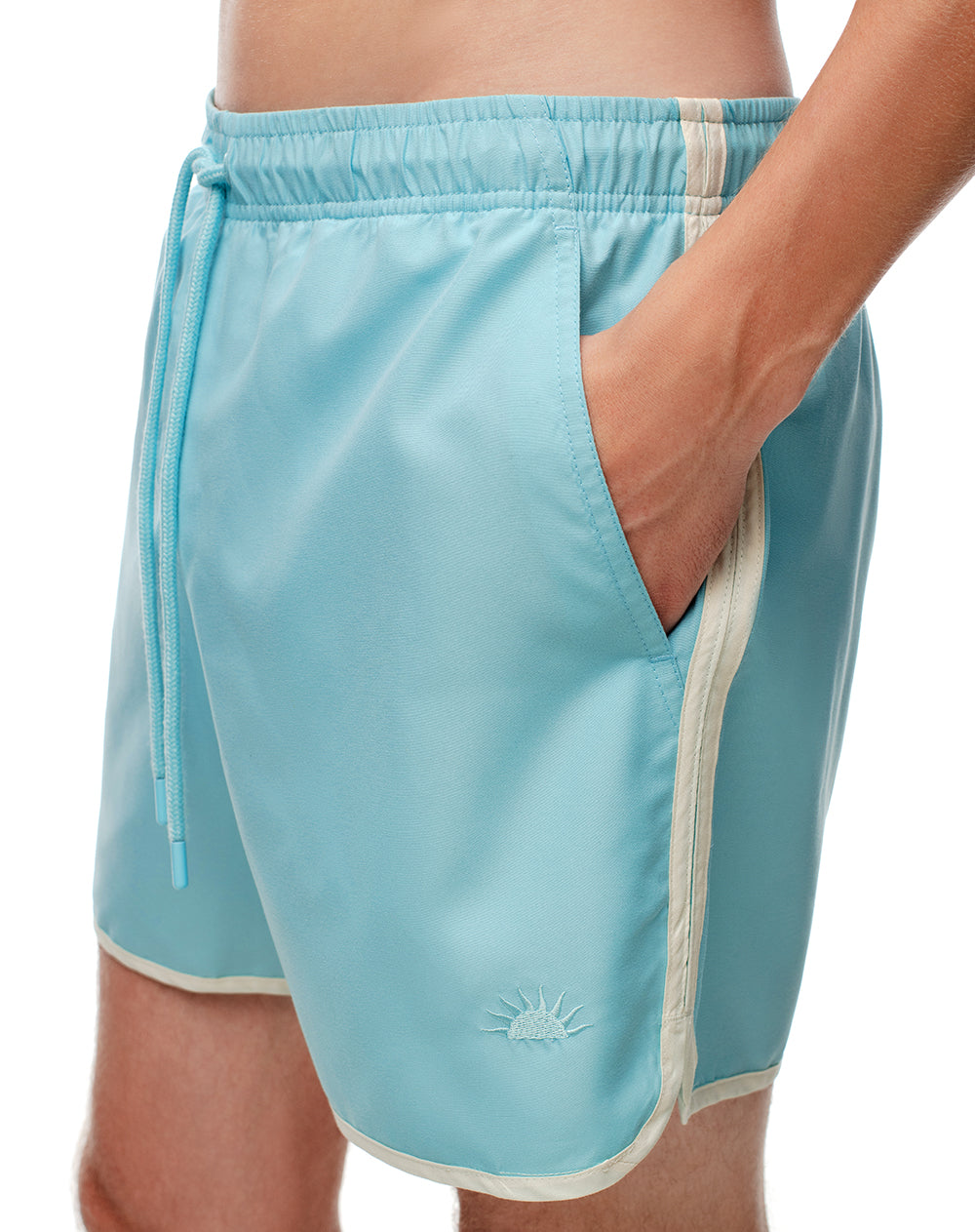 Pantaloneta de baño azul hombre