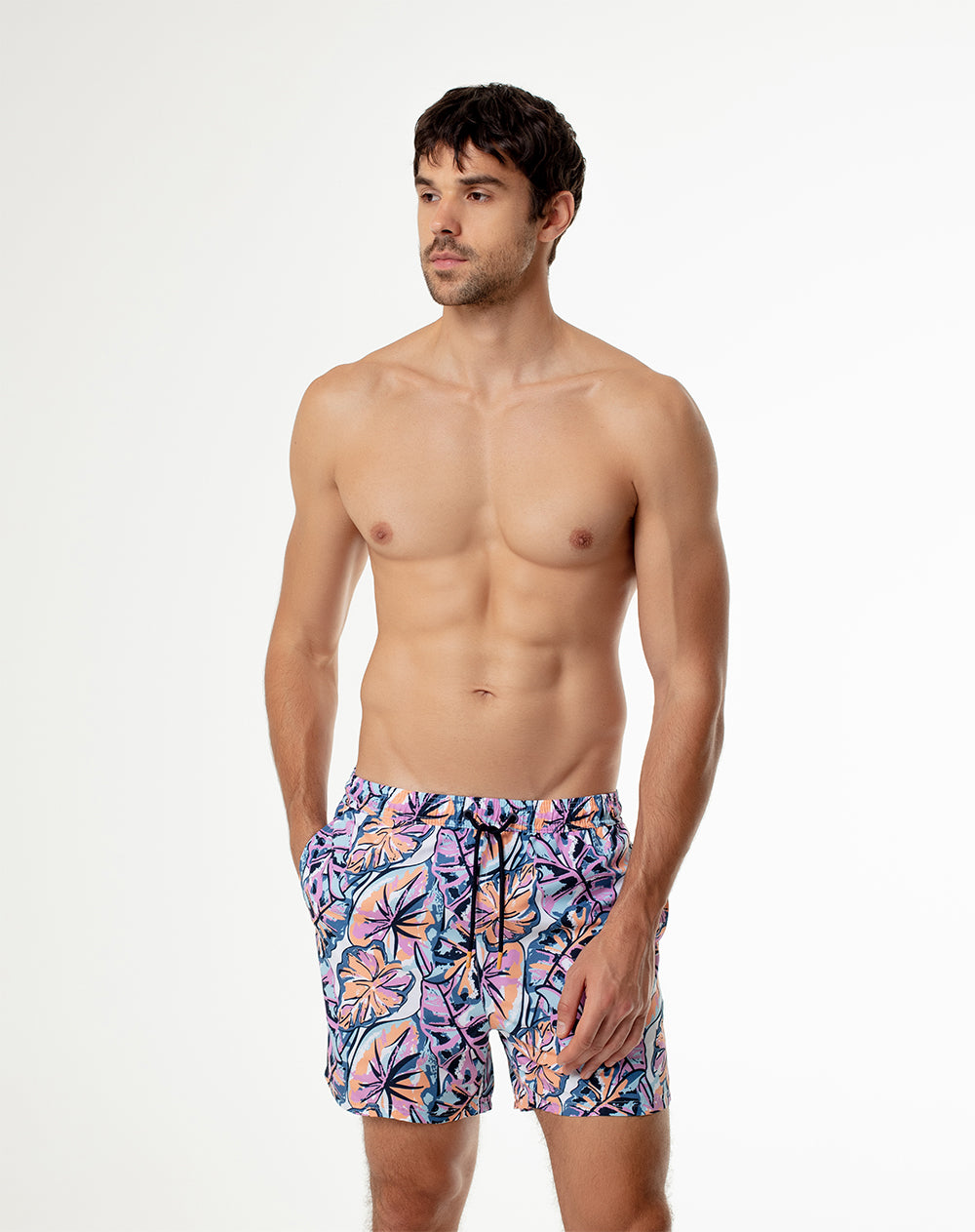 Pantaloneta de baño estampada hombre