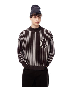 Suéter regular tejido de punto algodón rayas hombre