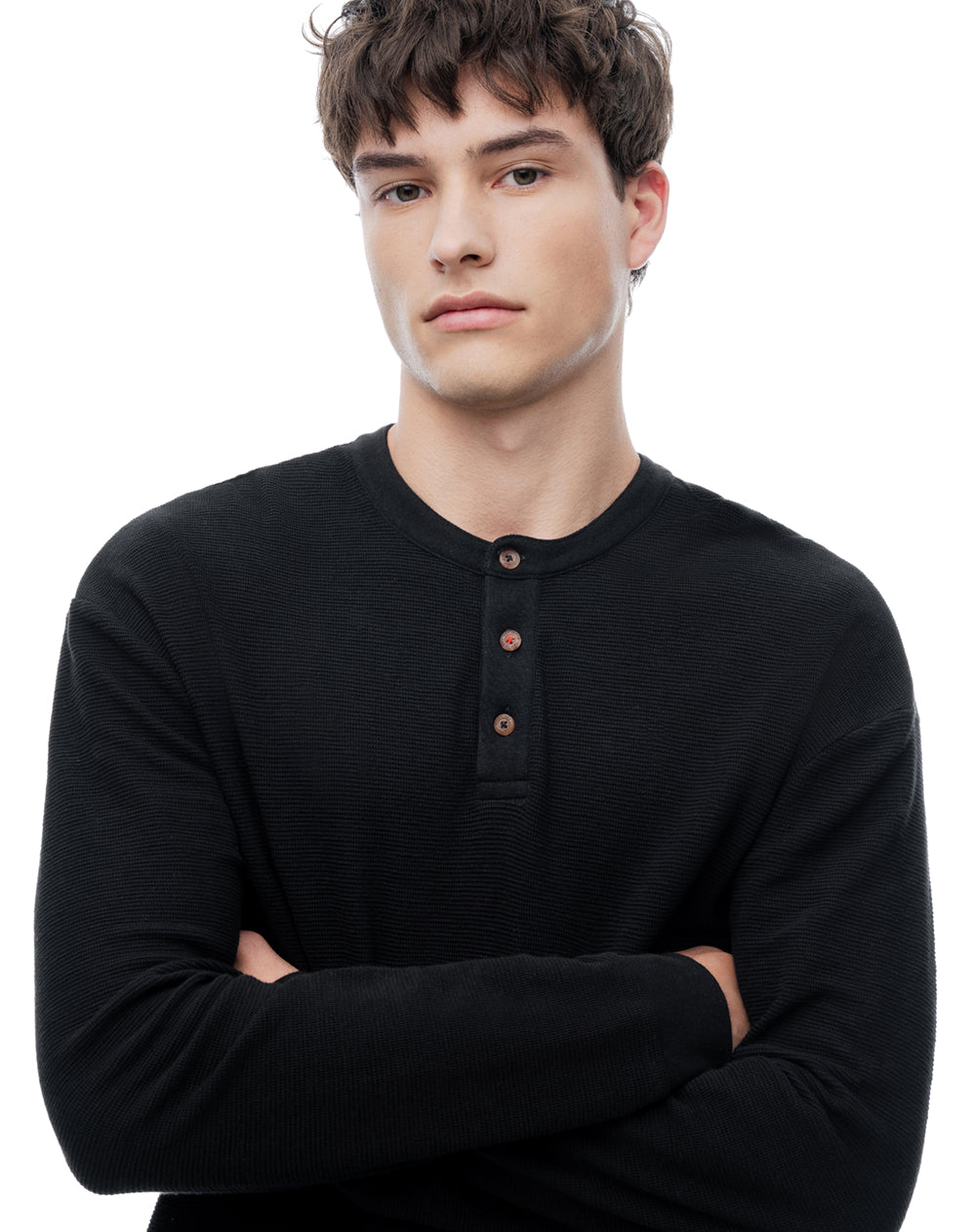 Camibuzo regular algodón negro hombre