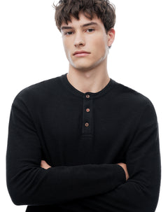 Camibuzo regular algodón negro hombre