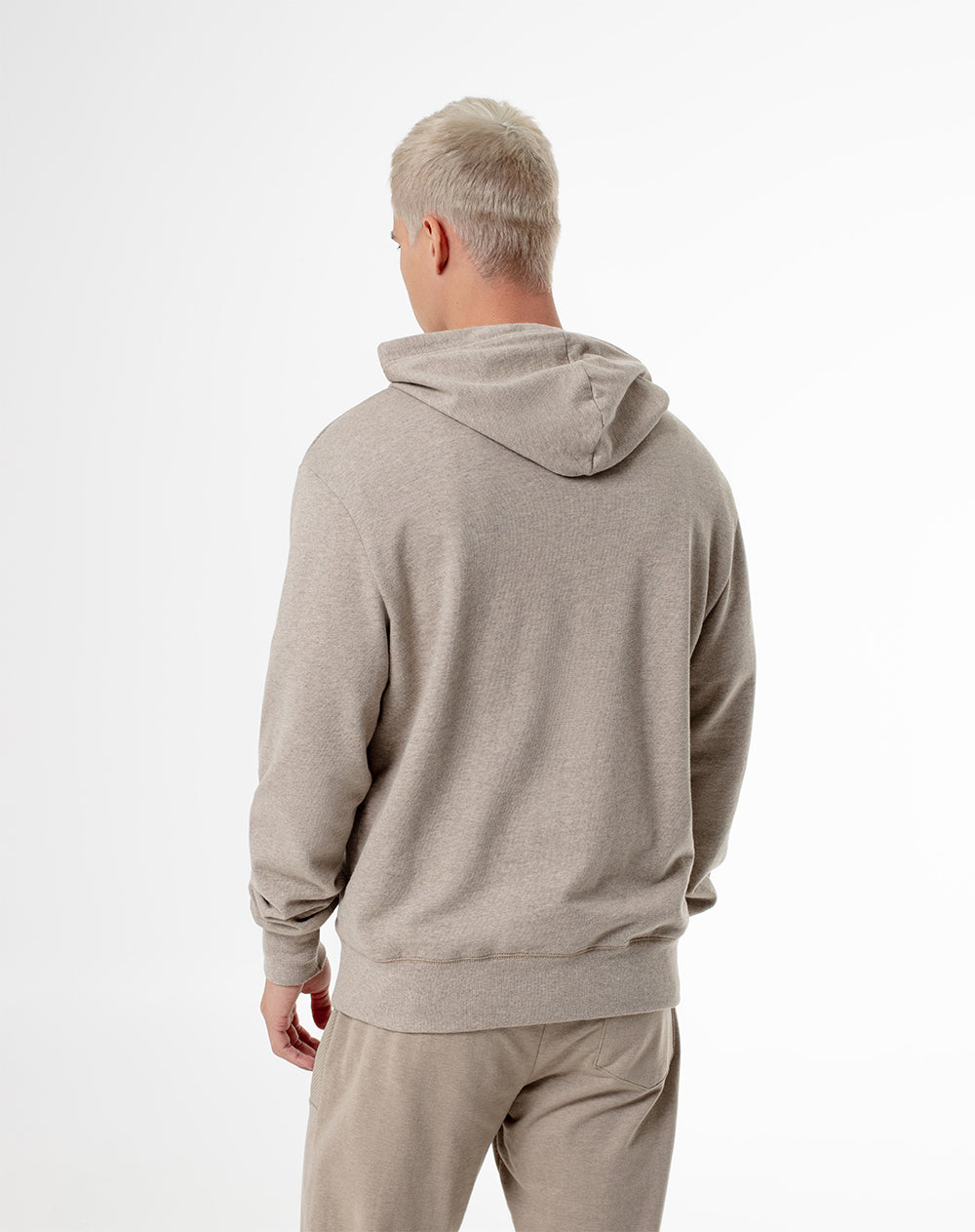Buzo tipo hoddie algodón habano hombre
