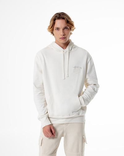 Buzo tipo hoddie algodón vainilla hombre