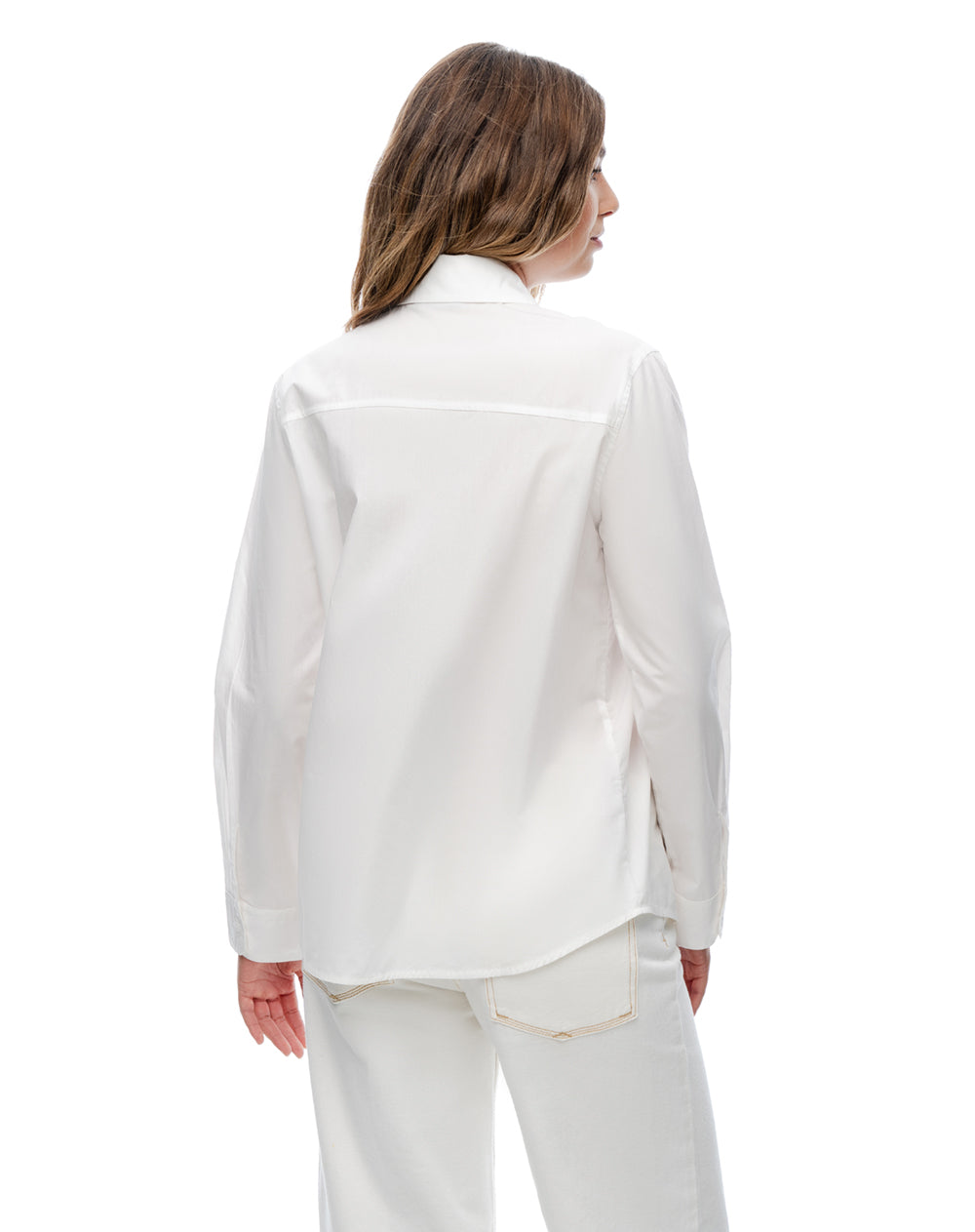 Camisa manga larga regular blanco mujer