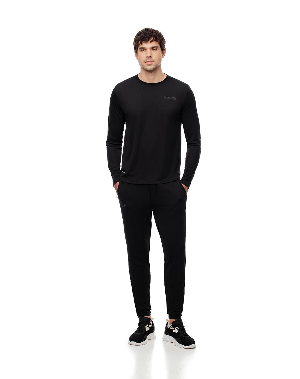 Pantalón deportivo control humedad negro hombre