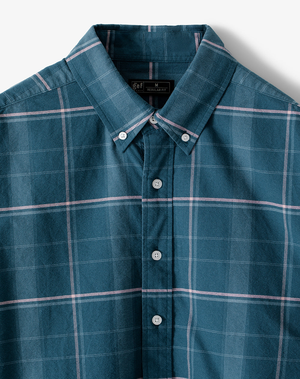 Camisa manga larga regular algodón cuadros hombre