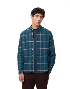 Camisa manga larga regular algodón cuadros hombre