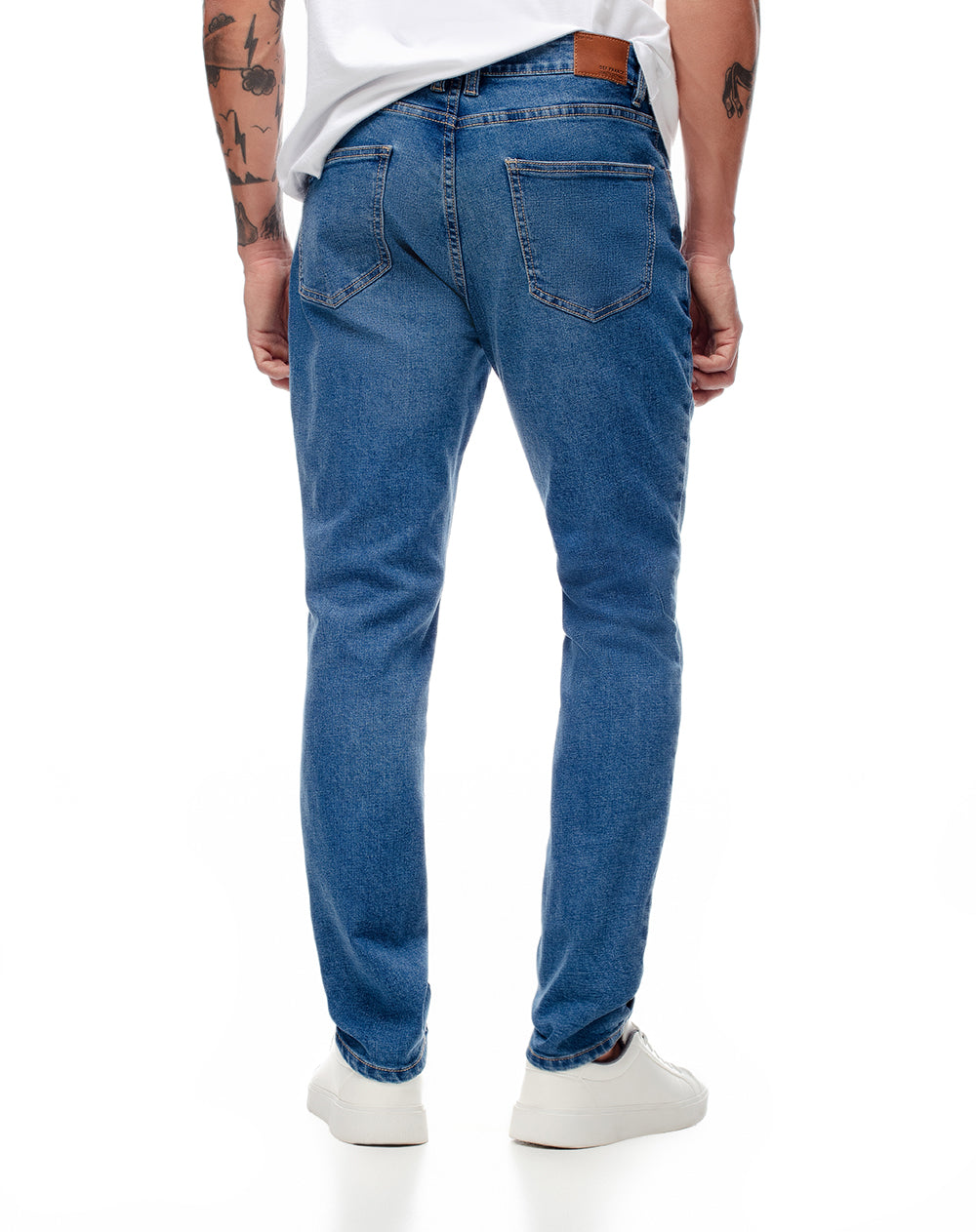 Jean skinny 68% algodón índigo medio hombre
