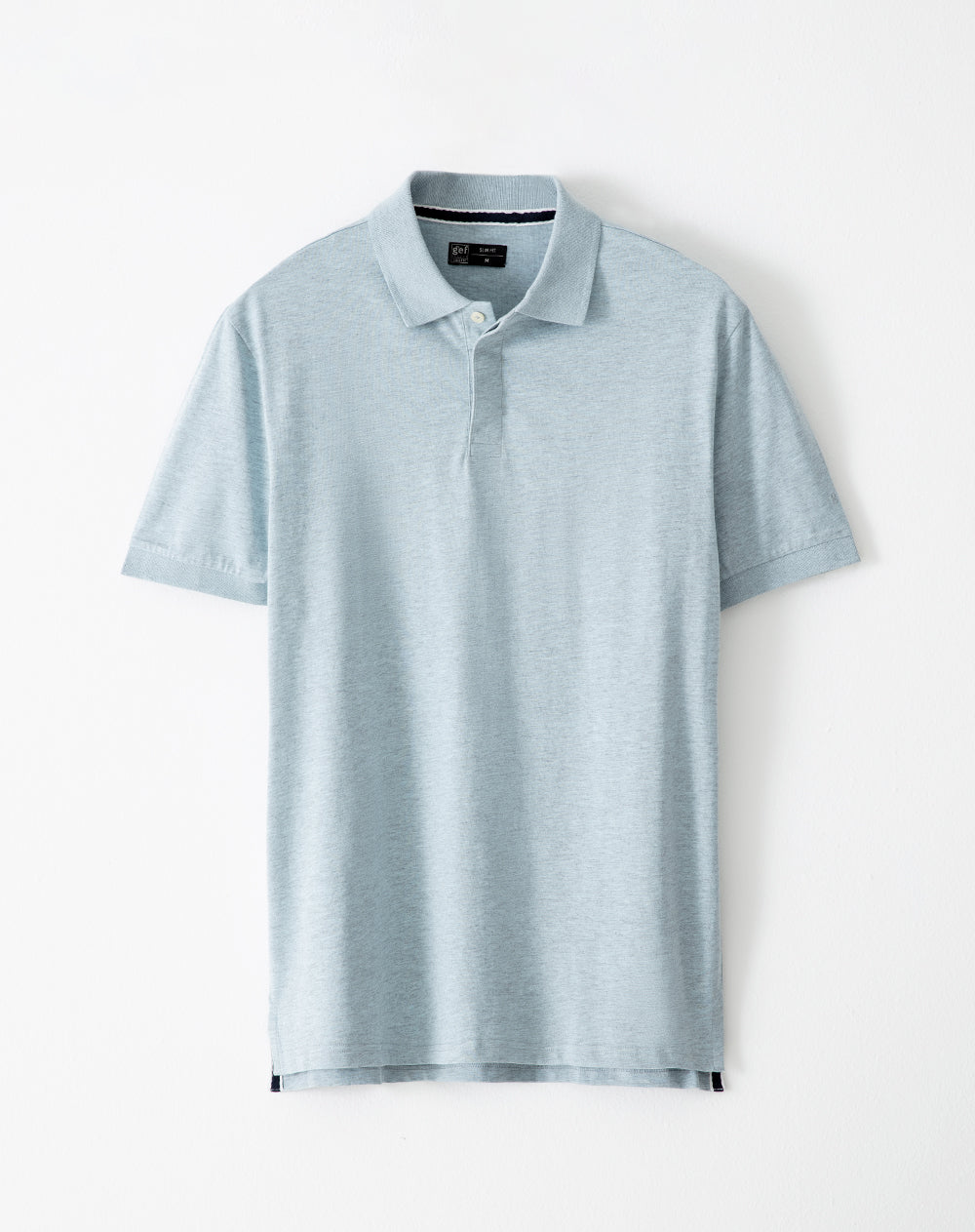 Polo slim algodón azul hombre