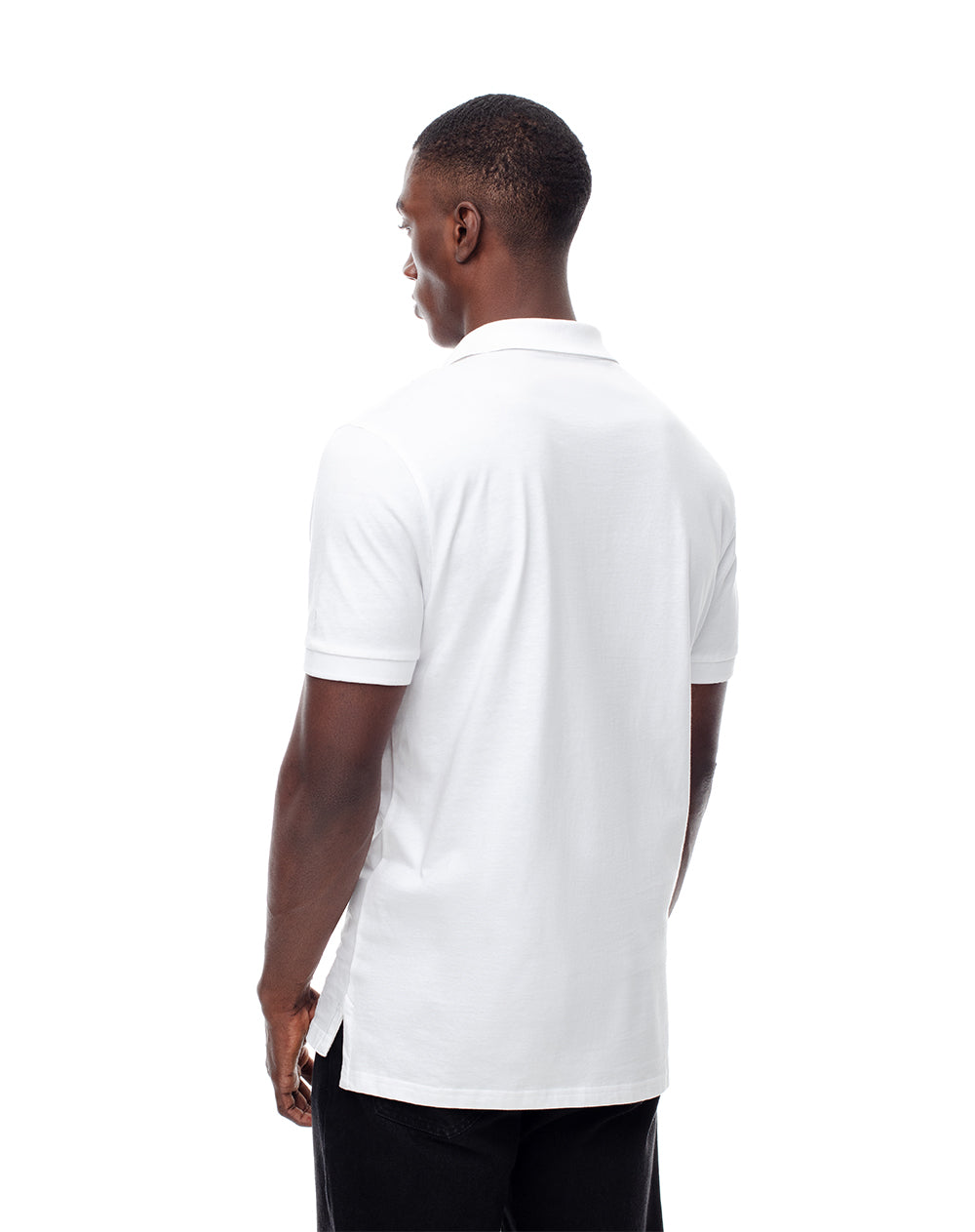 Polo slim algodón blanca hombre