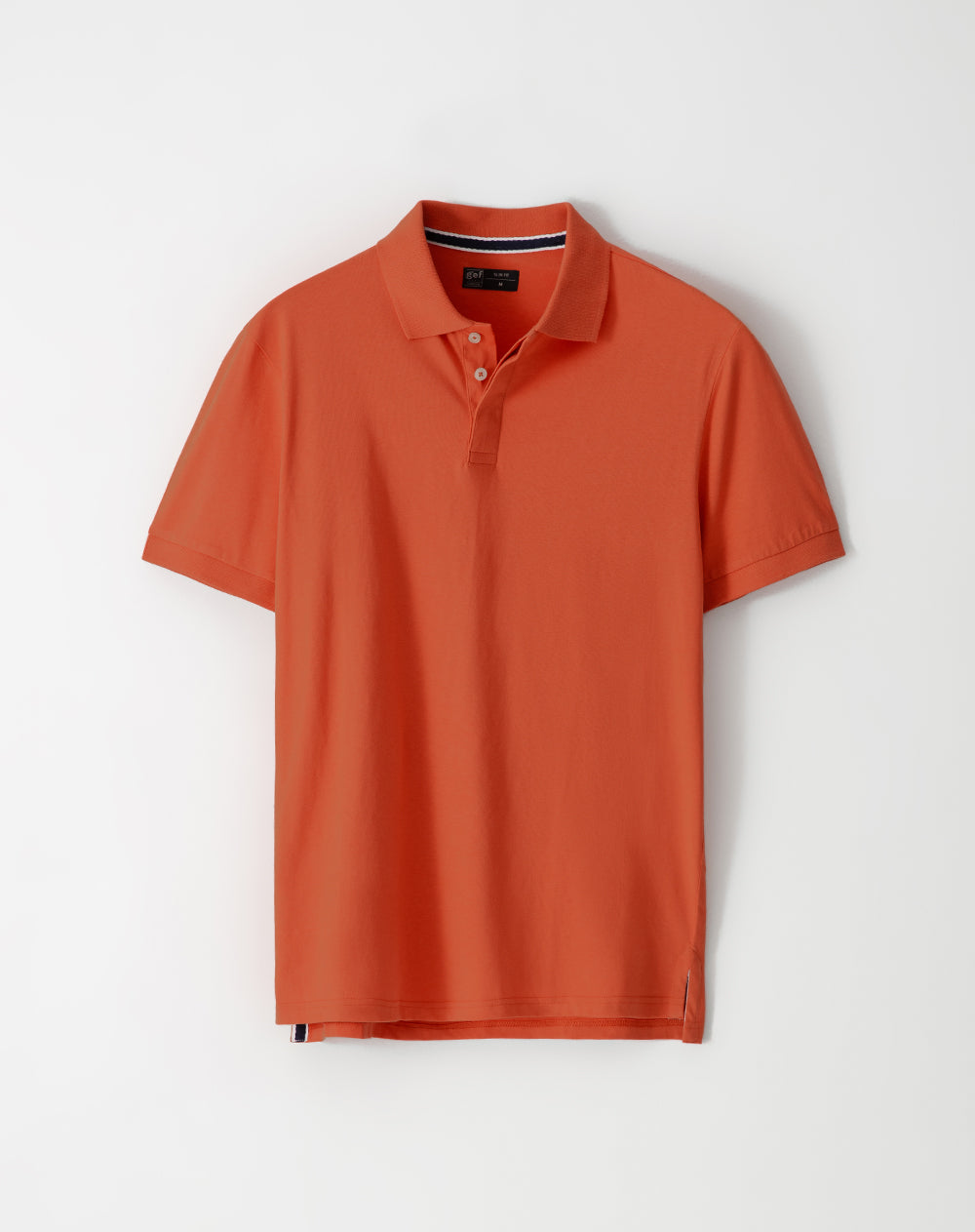Polo slim algodón naranja hombre