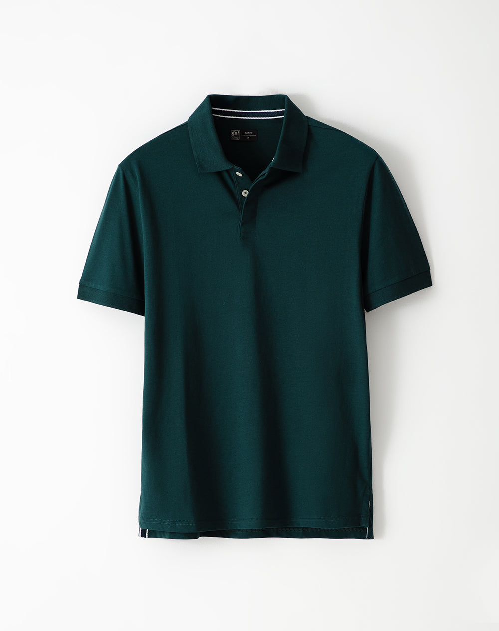 Polo slim algodón verde hombre