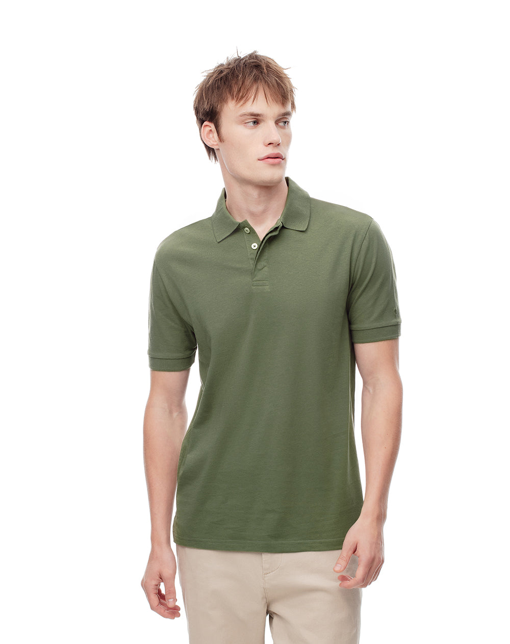 Polo slim fit verde oliva
