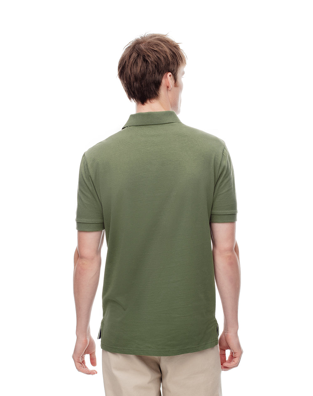 Polo slim fit verde oliva