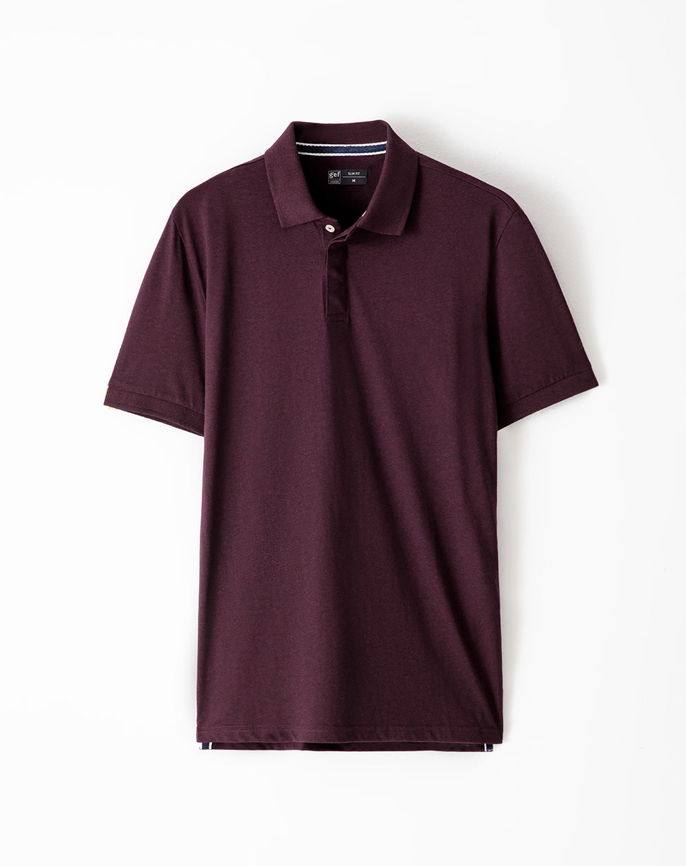 Polo slim algodón vino tinto hombre
