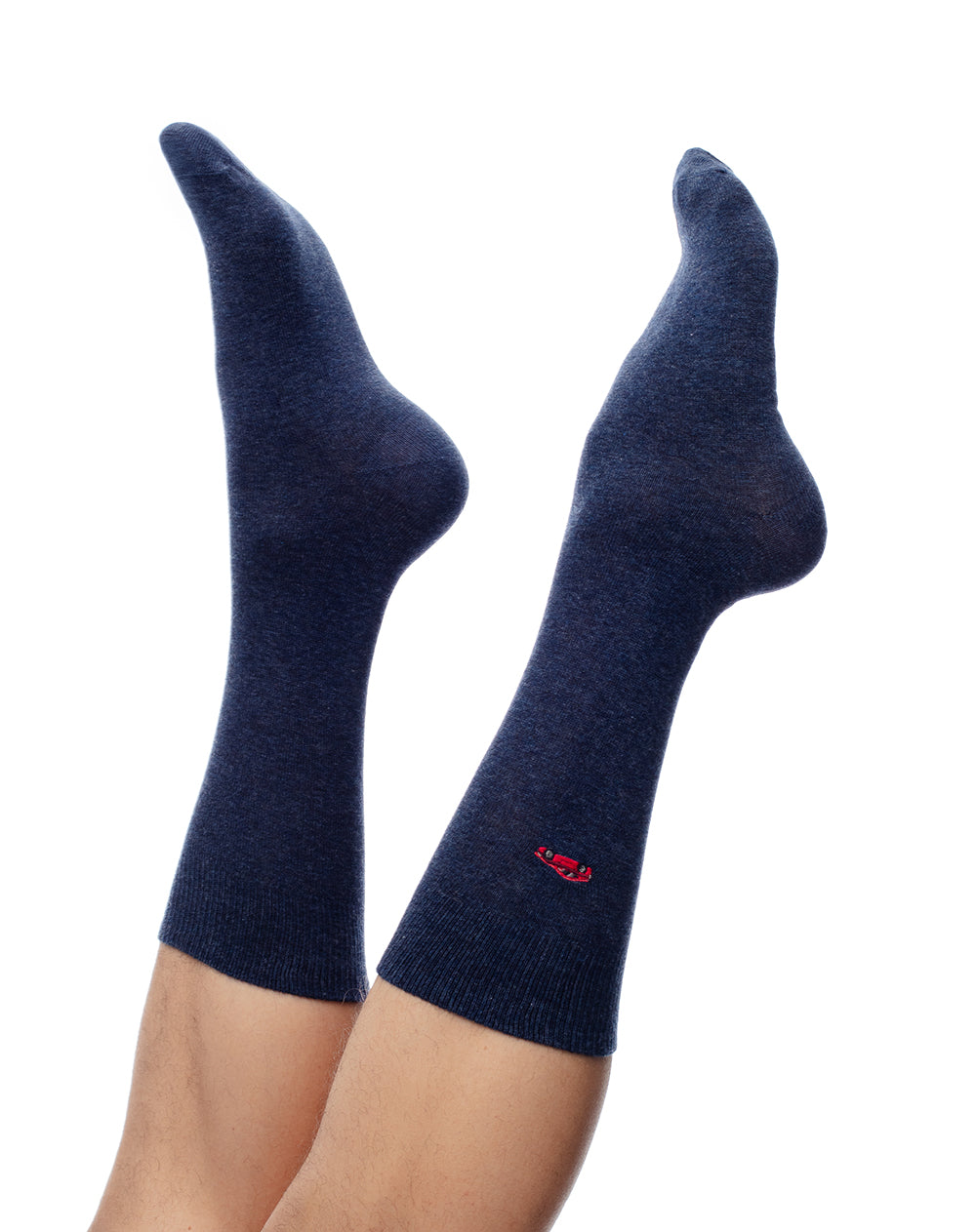 Medias hombre largas azules bordado