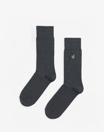 Medias hombre largas grises bordado