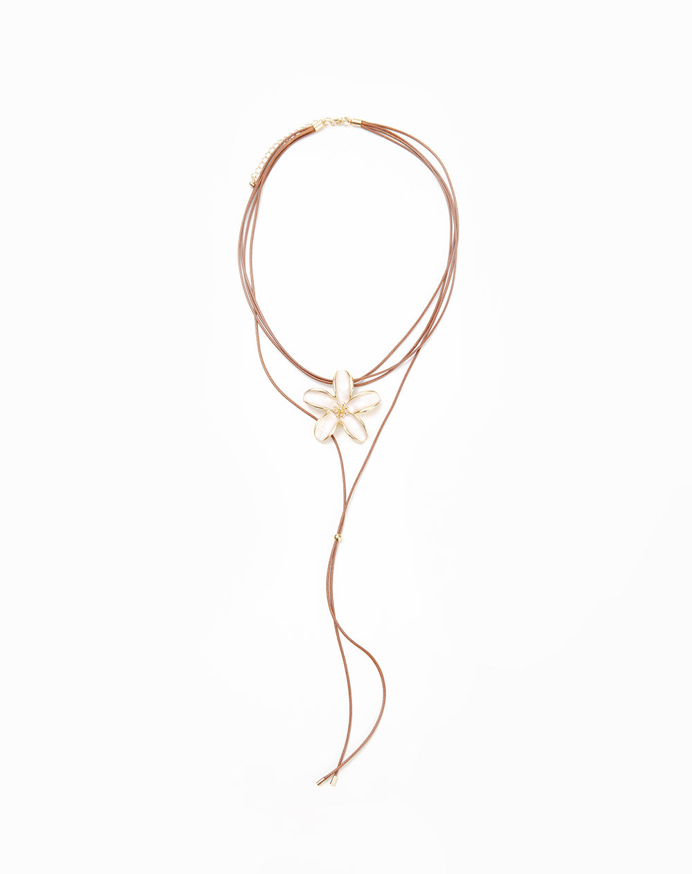 Collar cordón largo flor