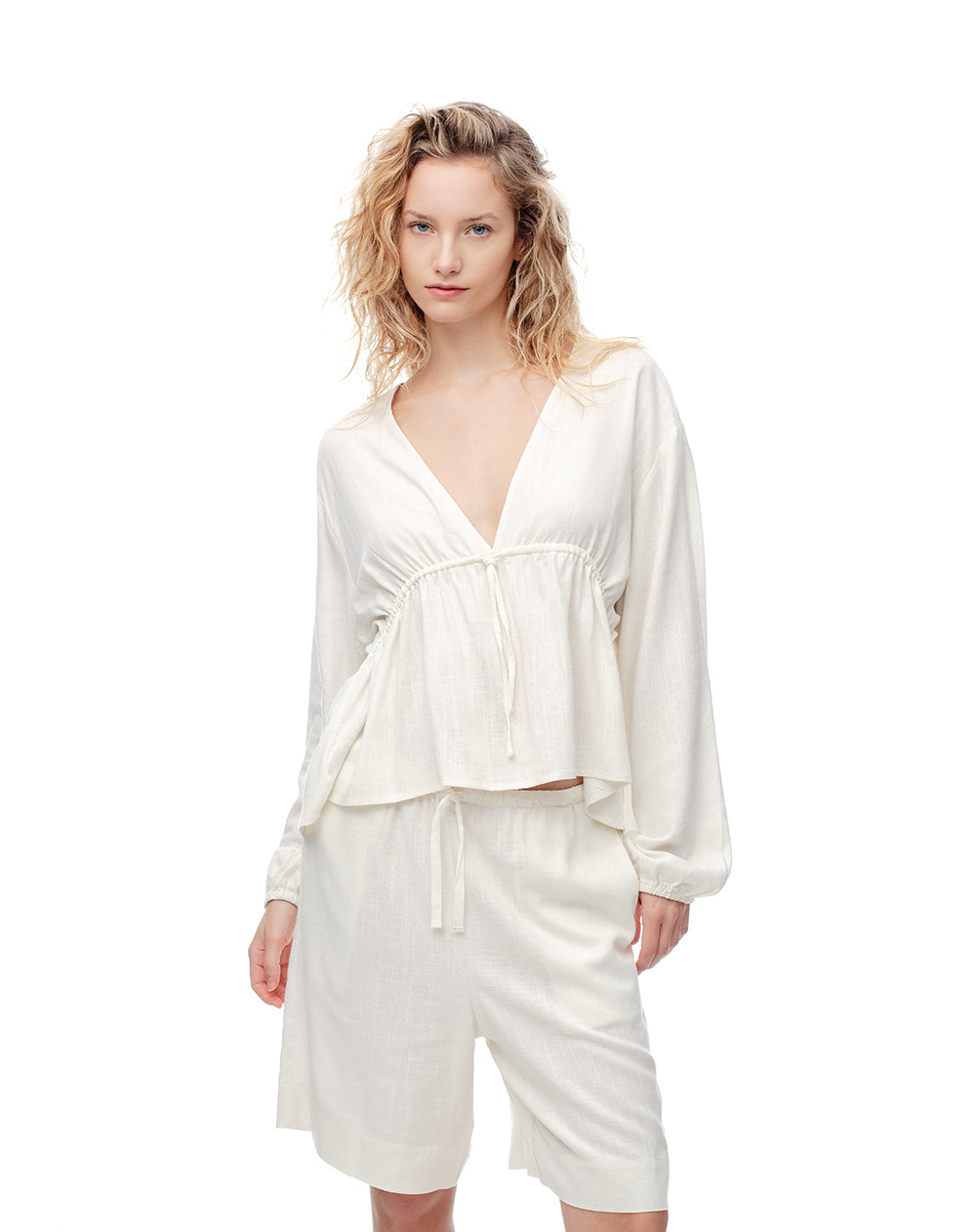 Blusa manga larga holgada habana mujer