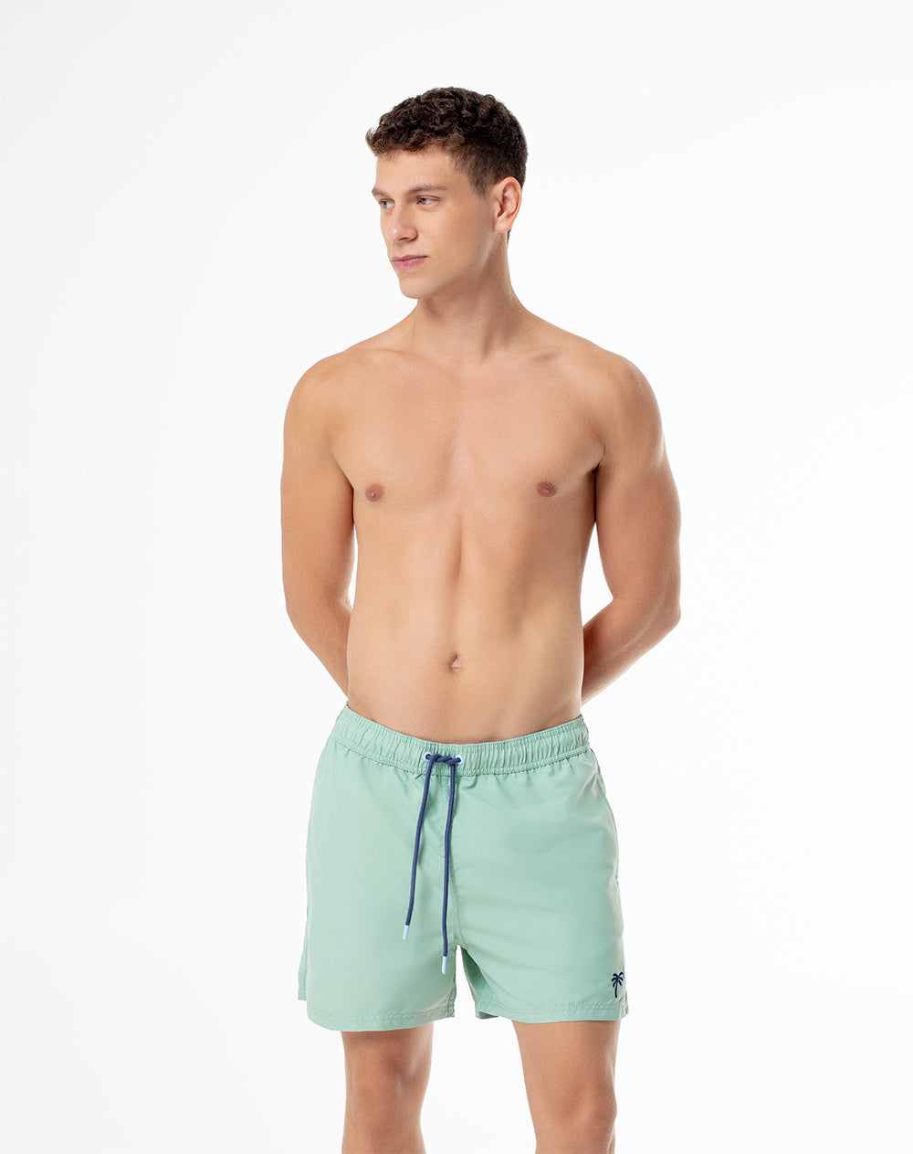 Pantaloneta de baño verde hombre