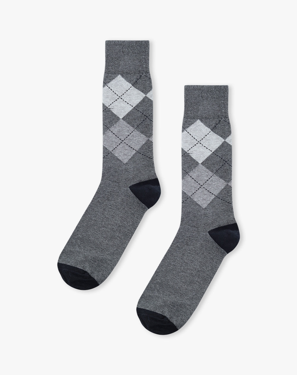 Medias hombre largas gris rombos