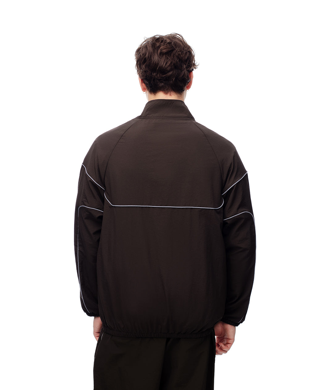 Chaqueta oversized fit sin capucha chocolate