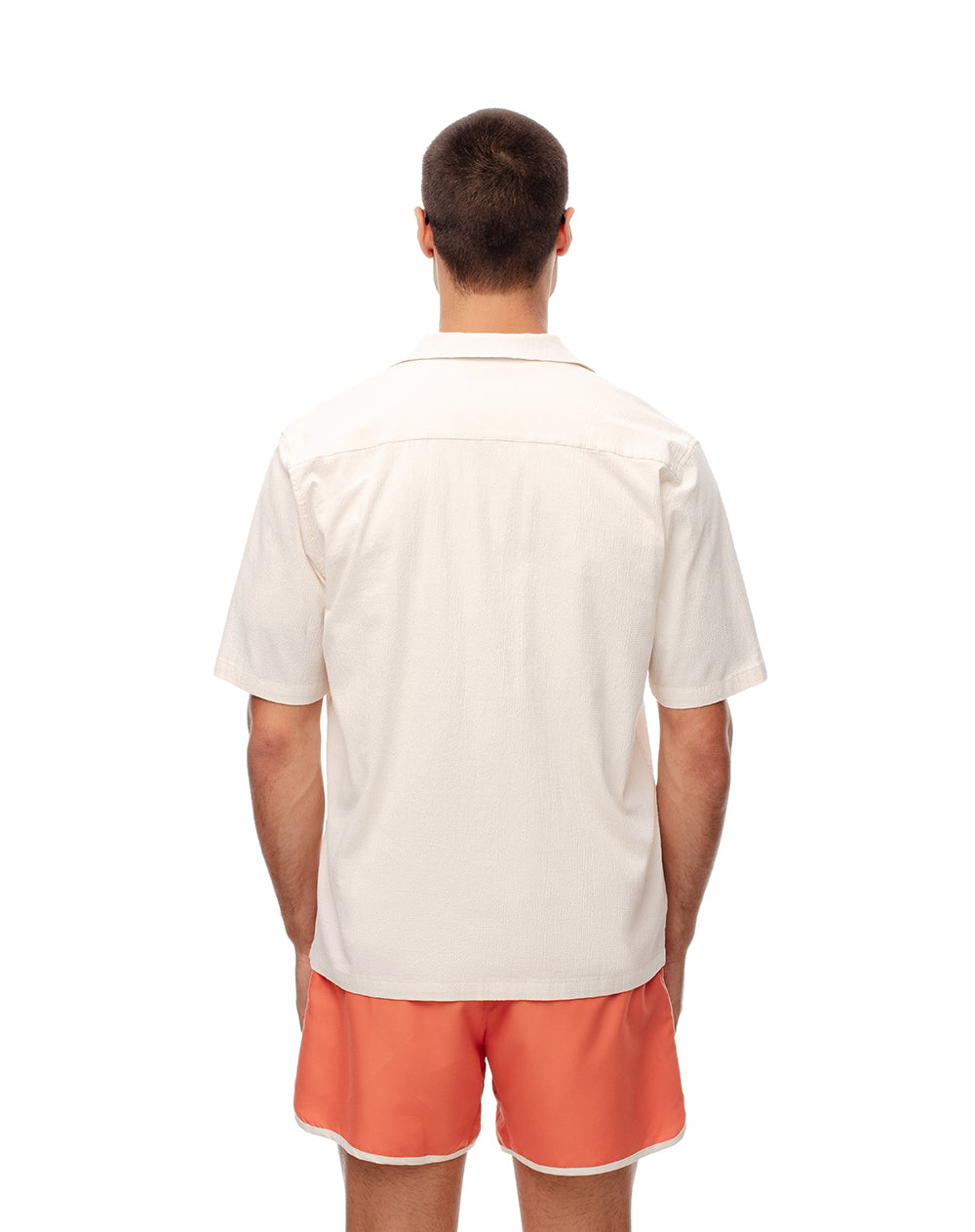 Camisa regular fit manga corta vainilla