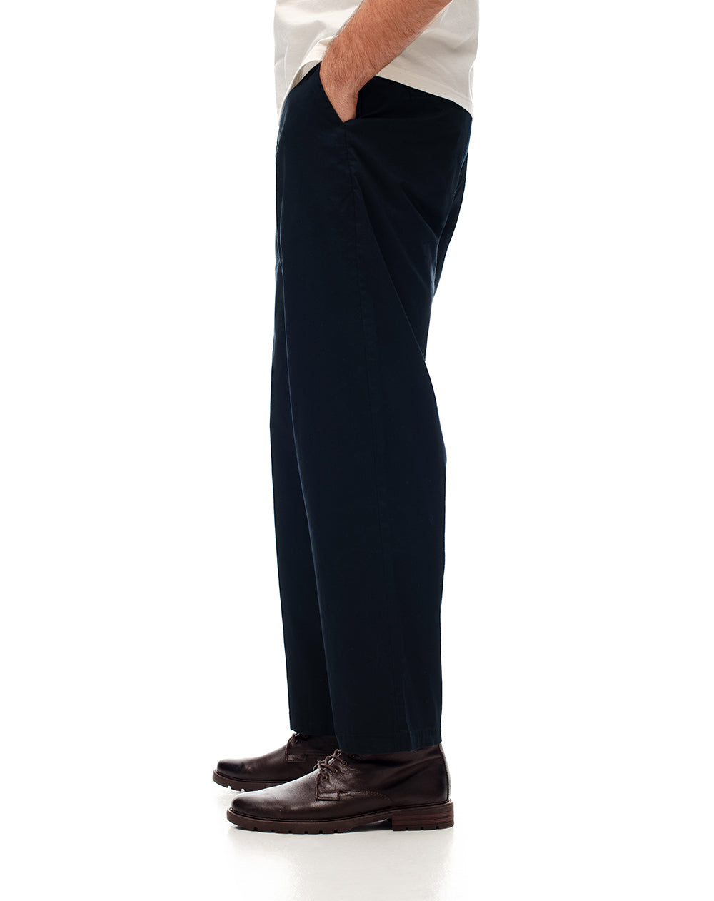 Pantalón regular fit tiro medio azul