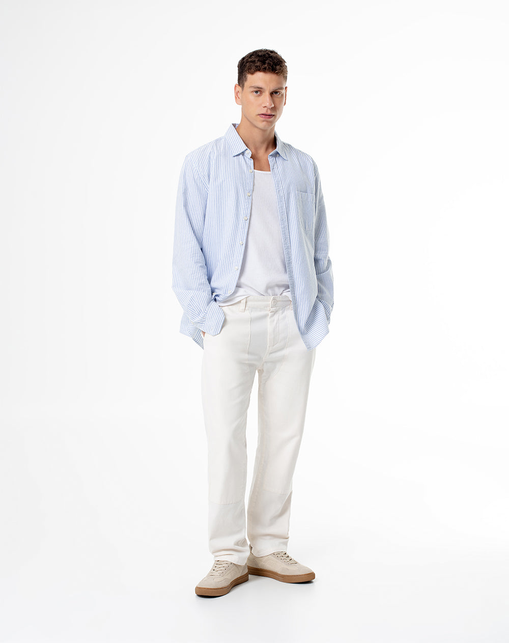 Pantalón recto regular vainilla hombre
