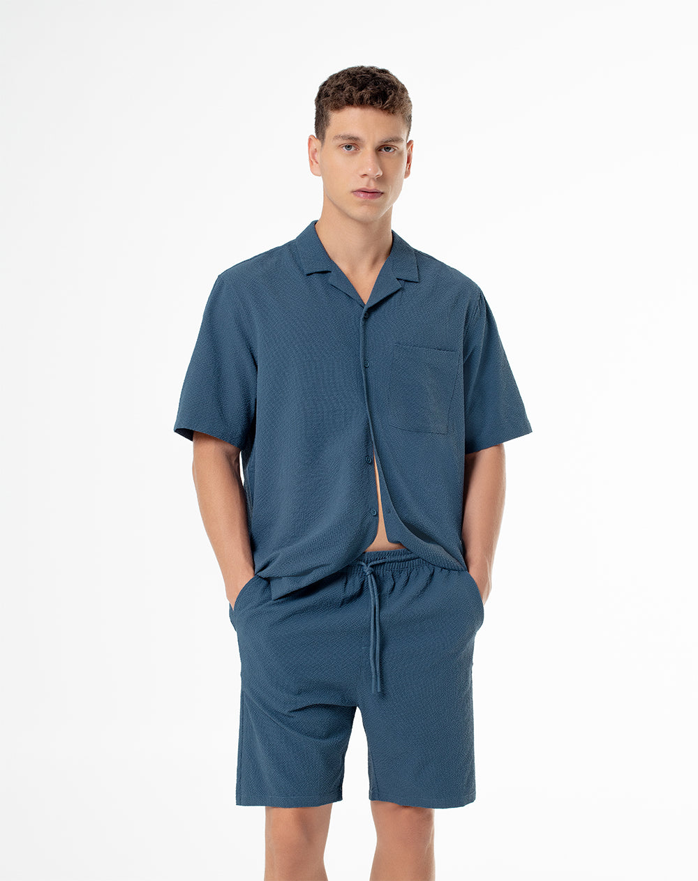 Pantaloneta de baño azul hombre