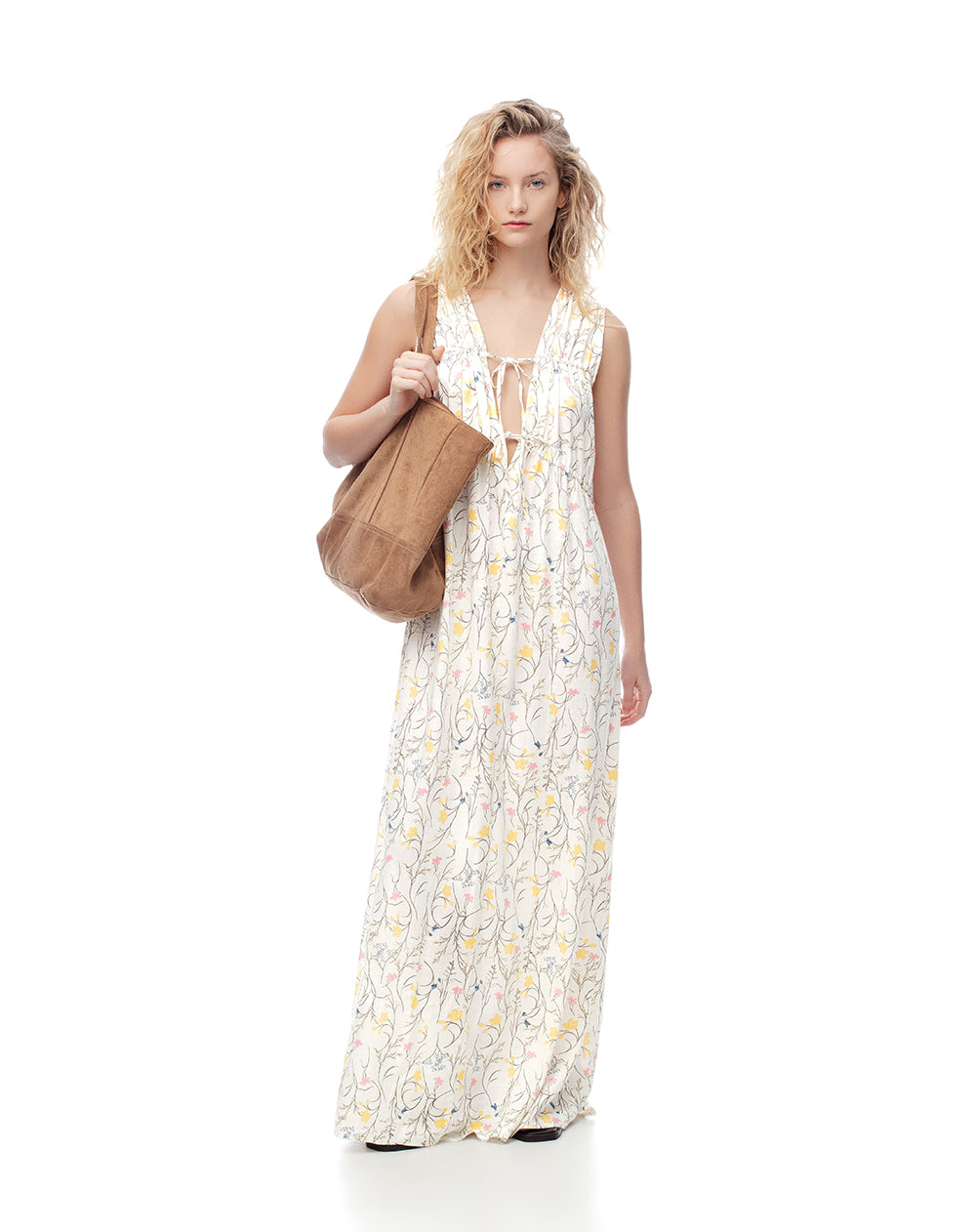 Vestido largo estampado mujer