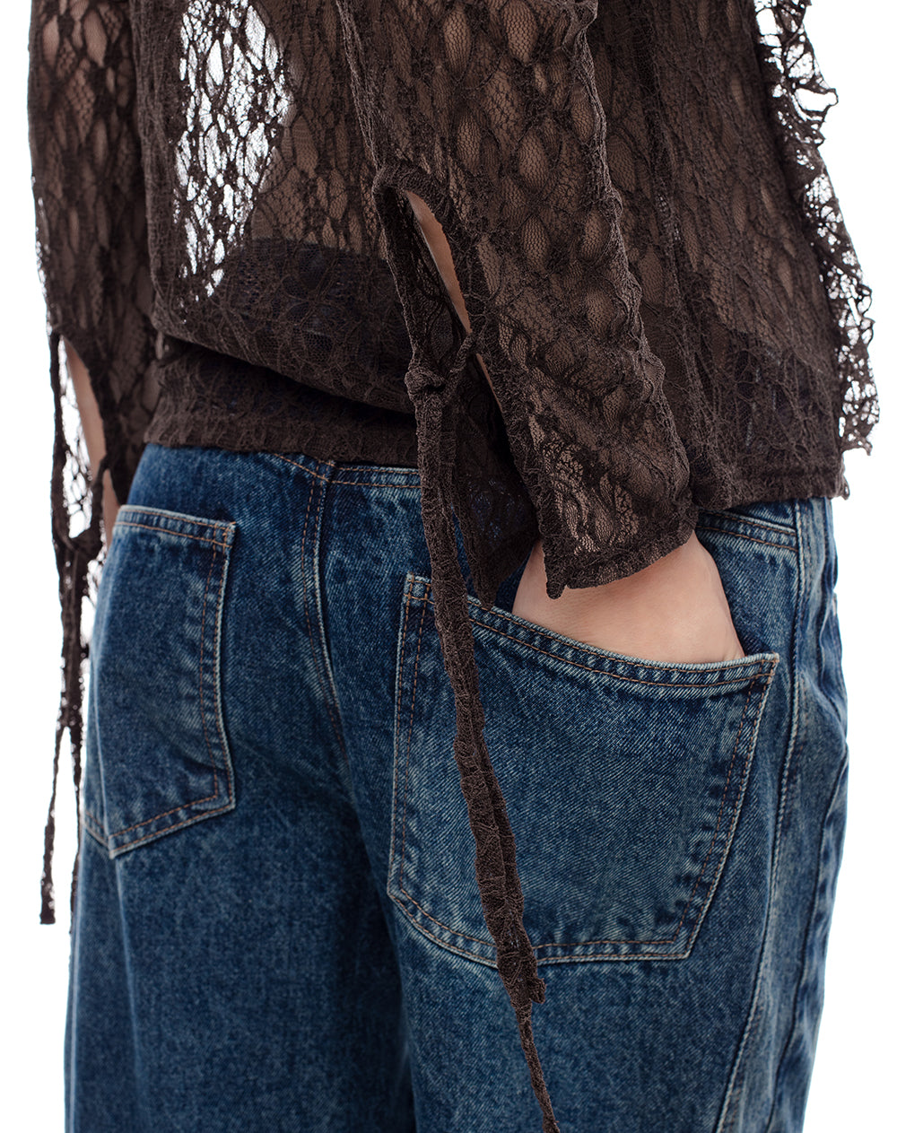 Camisa fitted fit manga larga chocolate