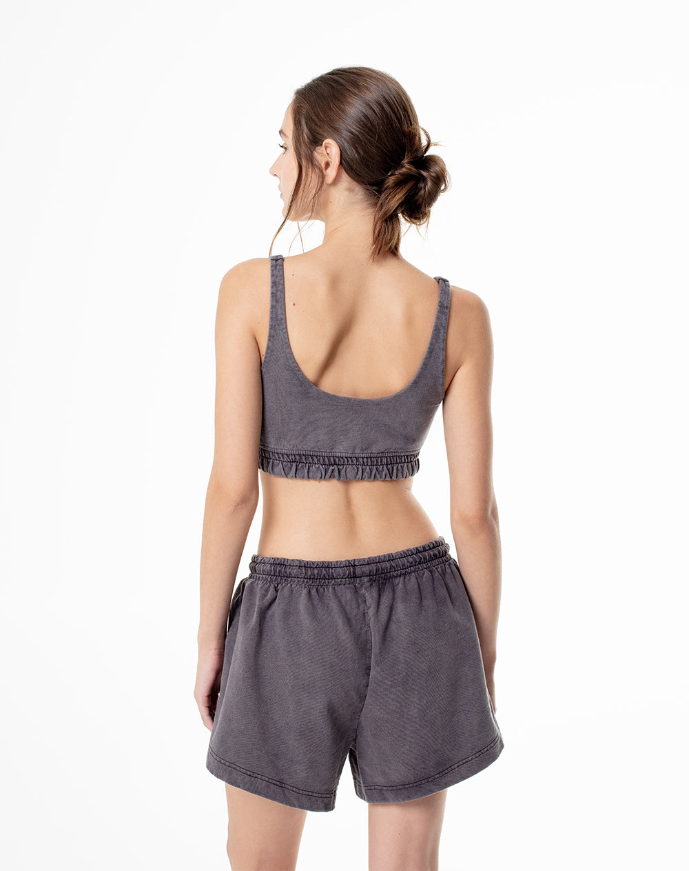 Short deportivo panty interno gris mujer