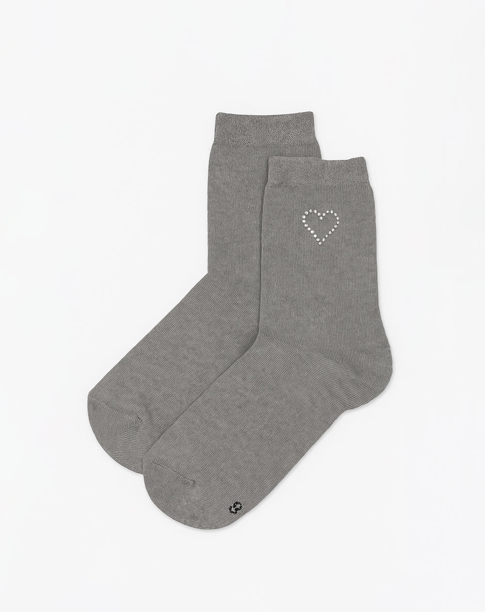 Medias mujer largas corazón brillos grises