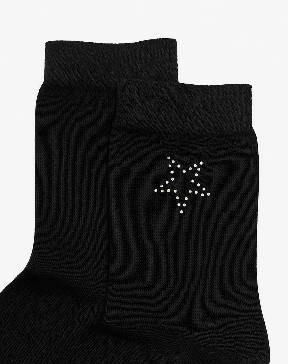 Medias mujer largas estrella brillos negras